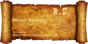 Mérei Dániel névjegykártya